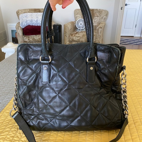 EUC|Michael Kors Black Leather Hamilton Satchel - Picture 4 of 5